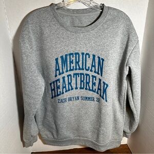Zach Bryan American Heartbreak Tour Summer 22 Sweatshirt Size Medium